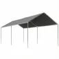 Carpa Garaje para Coche 3x6 m Cochera Portátil Impermeable con Toldo de Tela PE y Marco de Acero Galvanizado Gris