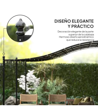 Pérgola de Pared 3x6 m con Techo Inclinado Orificios de Drenaje y Estructura Metálica Blanco Crema