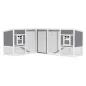 PawHut Gallinero de Madera Grande Exterior en L para Esquina con 2 Nidos Corral Bandejas Extraíbles 251x192x103 cm Gris