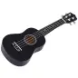 Ukelele Soprano para Principiantes con 4 Cuerdas de Nylon Ajustables Juguete educativo 53x17,5x6,2cm Negro
