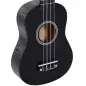 Ukelele Soprano para Principiantes con 4 Cuerdas de Nylon Ajustables Juguete educativo 53x17,5x6,2cm Negro