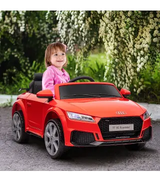 Coche Eléctrico para Niños de 3+ Años Audi TT Eléctrico 12V con Velocidad 3 km/h Mando a Distancia 102x60x44 cm Rojo