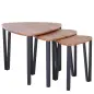 3 Mesitas de Café Mesa de Centro Minimalista Patas de Acero con Funda de Plástico Mesa Nido para Salón Sofá 56x54.2x45.4cm
