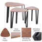3 Mesitas de Café Mesa de Centro Minimalista Patas de Acero con Funda de Plástico Mesa Nido para Salón Sofá 56x54.2x45.4cm