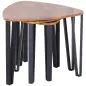 3 Mesitas de Café Mesa de Centro Minimalista Patas de Acero con Funda de Plástico Mesa Nido para Salón Sofá 56x54.2x45.4cm