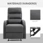 Sillón Relax Reclinable Sofá Relax Tapizado en PU con Reposapiés Retráctil para Dormitorio Salón 65x89x100 cm Gris Sillón Relax Reclinable Sofá Relax Tapizado en PU con Reposapiés Retráctil para Dormitorio Salón 65x89x100 cm Gris