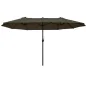 Sombrilla Doble para Jardín 460x270x240 cm Parasol Anti UV con Manivela para Exterior Patio Terraza Piscina Color Gris