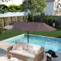 Sombrilla Doble para Jardín 460x270x240 cm Parasol Anti UV con Manivela para Exterior Patio Terraza Piscina Color Gris