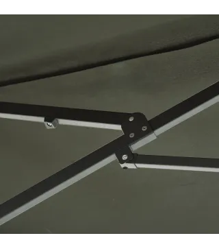 Sombrilla Doble para Jardín 460x270x240 cm Parasol Anti UV con Manivela para Exterior Patio Terraza Piscina Color Gris