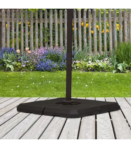 Set de 4 Piezas Soporte de Parasol Base para Sombrilla Terreza o Jardín Rellenable de 80 kg de Agua o 120 kg de Arena Estable 10