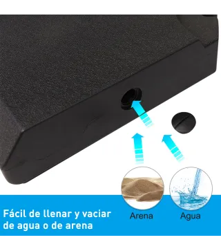 Set de 4 Piezas Soporte de Parasol Base para Sombrilla Terreza o Jardín Rellenable de 80 kg de Agua o 120 kg de Arena Estable 10