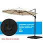 Set de 4 Piezas Soporte de Parasol Base para Sombrilla Terreza o Jardín Rellenable de 80 kg de Agua o 120 kg de Arena Estable 10