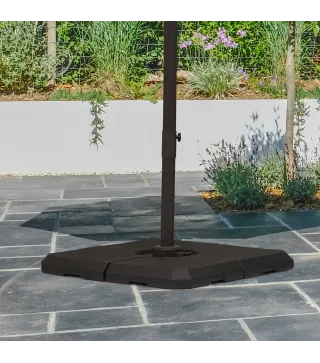 Set de 4 Piezas Soporte de Parasol Base para Sombrilla Terreza o Jardín Rellenable de 80 kg de Agua o 120 kg de Arena Estable 10