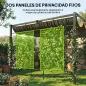 Pérgola de Jardín 4x3 m con Techo Retráctil 2 Paneles de Privacidad UPF50+ Cenador de Jardín para Patio Exterior Gris