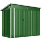 Outsunny Cobertizo de Jardín Exterior 2,7 m² 234x132x185 cm con Triple Puerta Cerradura y Ranuras de Ventilación Verde
