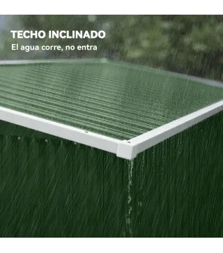 Cobertizo de Jardín Exterior 2,7 m² 234x132x185 cm con Triple Puerta Cerradura y Ranuras de Ventilación Verde