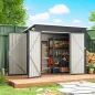 Outsunny Cobertizo de Jardín Exterior 2,7 m² 234x132x185 cm con Triple Puerta Cerradura y Ranuras de Ventilación Gris