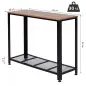 Mesa de Consola Industrial Mesa de Entrada con Estante Inferior de Malla Metálica Carga 30 kg 101x35x80cm Marrón y Negro