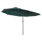 Sombrilla Doble para Jardín 455x265x238 cm Parasol Grande con Manivela Manual Protección Solar Verde Oscuro