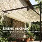 Pérgola de Pared de Jardín 3x3 m con Techo Retráctil Protección UPF30+ Drenaje Cenador de Jardín para Exterior Crema