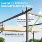 Pérgola de Pared de Jardín 3x3 m con Techo Retráctil Protección UPF30+ Drenaje Cenador de Jardín para Exterior Crema