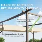 Pérgola de Pared de Jardín 4x3 m con Techo Retráctil Protección UPF30+ Drenaje Cenador de Jardín para Exterior Crema