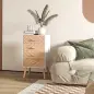 Cómoda con 4 Cajones Cómoda de Dormitorio Mesita de Noche con Patas Elevadas para Salón 40x30x75 cm Blanco y Natural