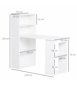 Mesa con Estantería Reversible