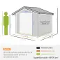 Cobertizo de Jardín 4,9 m² 277x195x192 cm con 2 Puertas Corredizas Base Refuerzo (Suelo NO Incluido) Gris