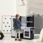 Cocina de Juguete Cocinita Infantil Madera Grande Juego de Imitación para Niños +3 Años con Accesorios Horno Microondas Fregader