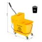 Cubo de Fregar 20L con Ruedas y Escurridor Cubo para Fregona con Separador de Agua 60x27x70,5 cm Amarillo