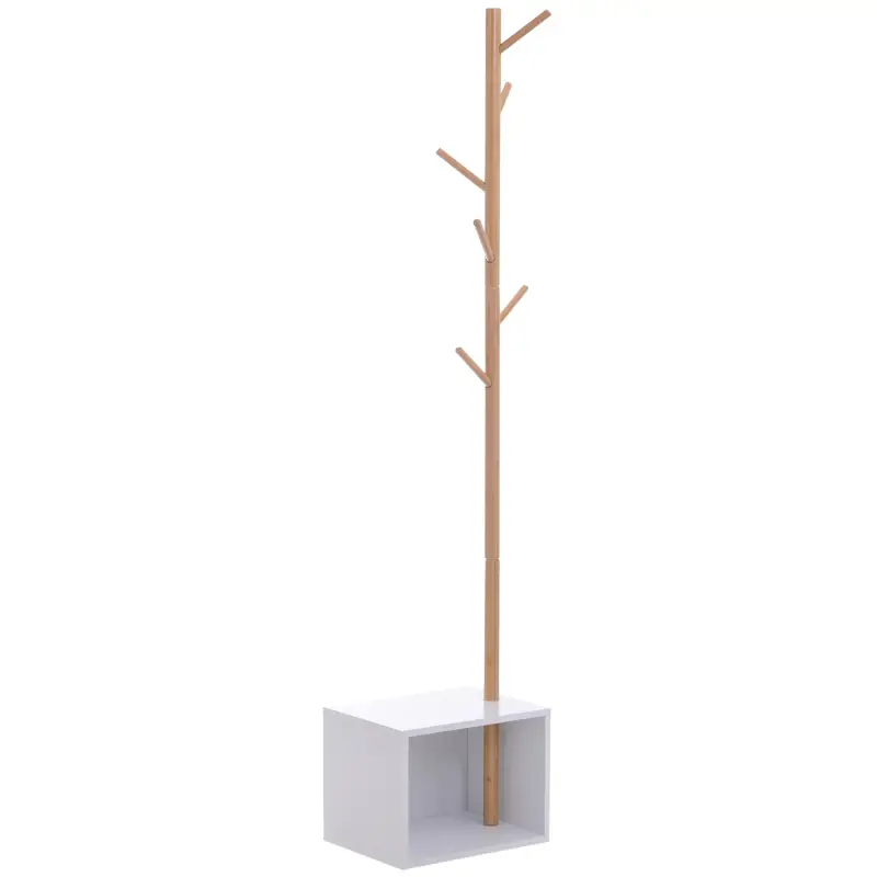 Perchero de Pie con Zapatero Colgador Tipo Árbol Moderno 6 Ganchos para Colgar Ropa Bolsa Banco con Almacenamiento Pasillo Entra Perchero de Pie con Zapatero Colgador Tipo Árbol Moderno 6 Ganchos para Colgar Ropa Bolsa Banco con Almacenamiento Pasillo Entra