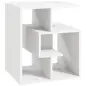 Mesita Auxiliar Mesa Auxiliar Blanca Mesa de Centro con Estantes de Almacenamiento para Salón Dormitorio 45x40x55 cm Mesita Auxiliar Mesa Auxiliar Blanca Mesa de Centro con Estantes de Almacenamiento para Salón Dormitorio 45x40x55 cm