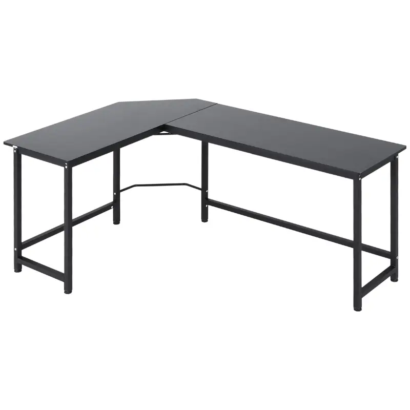 Mesa de Ordenador Escritorio PC Oficina Hogar Mesa Esquinera de Forma L 168x120x75cm Marco Metal