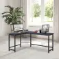 Mesa de Ordenador Escritorio PC Oficina Hogar Mesa Esquinera de Forma L 168x120x75cm Marco Metal