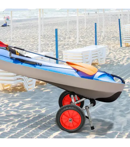 Carro de Transporte Kayak Plegable Barco Canoa Carrier Remolque Carretilla Carga 70kg con Ruedas Portacanoas Universal Aluminio