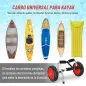 Carro de Transporte Kayak Plegable Barco Canoa Carrier Remolque Carretilla Carga 70kg con Ruedas Portacanoas Universal Aluminio