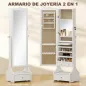 Espejo Joyero con Luces LED Armario Joyas con Espejo Entero de Ángulo Ajustable Cajones Mesa Interior Plegable Blanco Espejo Joyero con Luces LED Armario Joyas con Espejo Entero de Ángulo Ajustable Cajones Mesa Interior Plegable Blanco