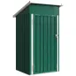 Caseta de Jardín Exterior Metálico 0,74 m² 107,5x91x185 cm con Techo Inclinado Puerta con Cerradura Ventilaciones Verde