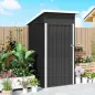 Caseta de Jardín Exterior Metálico 0,74 m² 107,5x91x185 cm con Techo Inclinado Puerta con Cerradura Ventilaciones Gris