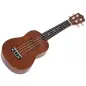 Ukelele Soprano para Principiantes con 4 Cuerdas de Nylon Ajustables Juguete educativo 53x17,5x6,2cm Marrón