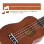 Ukelele Soprano para Principiantes con 4 Cuerdas de Nylon Ajustables Juguete educativo 53x17,5x6,2cm Marrón