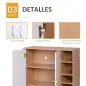 Armario Gabinete Consola Armario Bajo Mueble Organizador de Almacenaje Multiusos de Cocina Comedor Salón Baño con Puertas y Esta