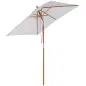 Parasol de Terraza Rectangular Inclinable 200x150x235 cm con Anti-UV Impermeable y Poste de Madera Crema