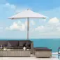 Parasol de Terraza Rectangular Inclinable 200x150x235 cm con Anti-UV Impermeable y Poste de Madera Crema