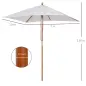Parasol de Terraza Rectangular Inclinable 200x150x235 cm con Anti-UV Impermeable y Poste de Madera Crema