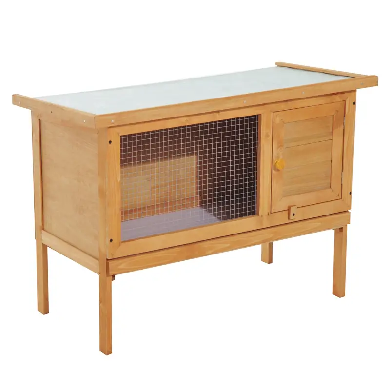 Casa para Conejos Exterior Conejera Grande de Patas Elevadas con Bandeja Extraíble Fácil de Limpiar Estable Buena Ventilación 90