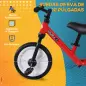 Bicicleta de Equilibrio con Pedales y Ruedas Entrenamiento Extraíbles de Asiento Regulable 33-38cm Niños +24 Meses Carga 25kg Ro