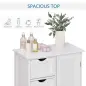 Armario Auxiliar de Baño Mueble para Baño con Puerta 4 Cajones y Estante Ajustable para Cocina Salón 56x30x83 cm Blanco