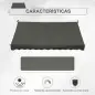 Toldo Manual Retráctil 300x150x170-280 cm con Altura Ajustable Manivela y Protección Solar para Terraza Gris
